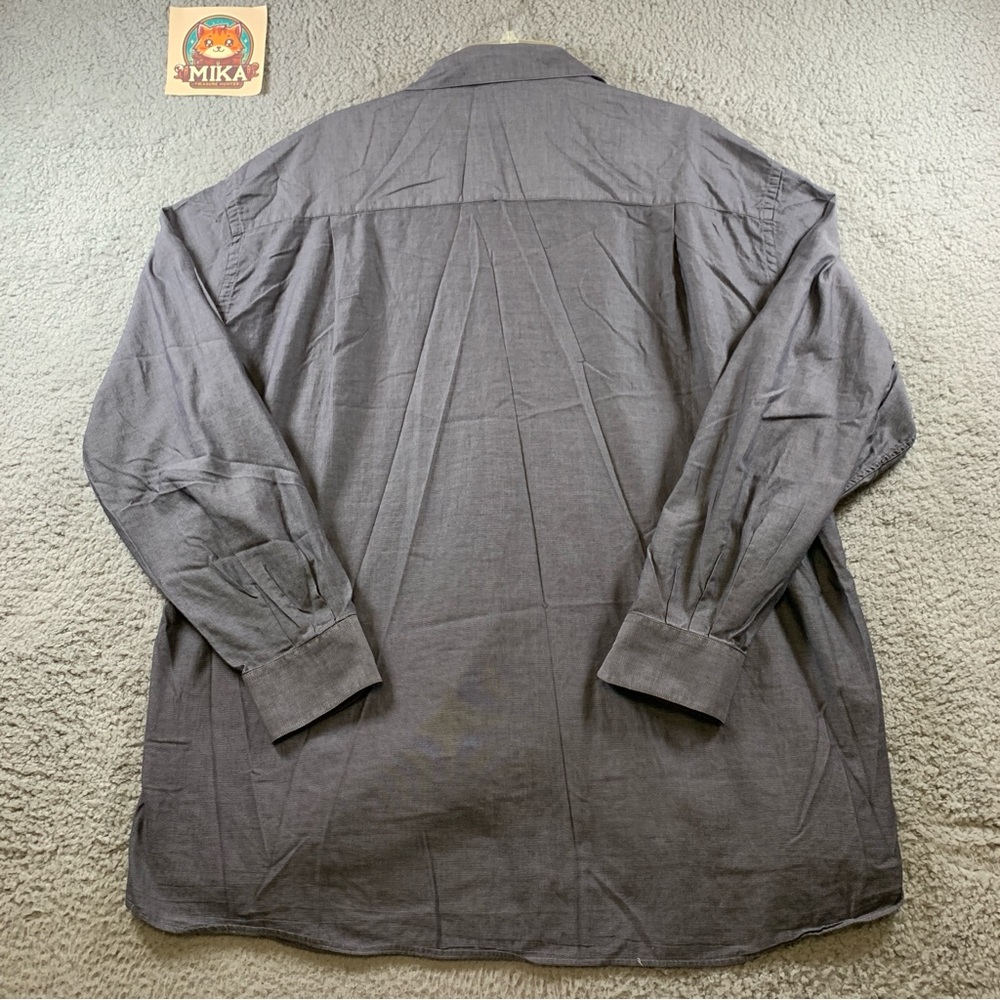 PRINCIPE Shirt Men's 46-18 (34/35) Long Sleeve Button‎ Up Extra Fine Gray -Flaw* - Picture 2 of 10